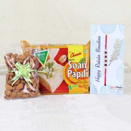 Rakhi Gift of Soan Papdi with Almonds