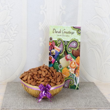 Almonds and Diwali Greeting Card