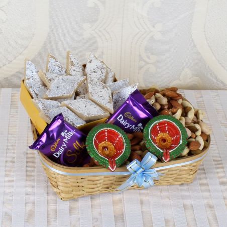 Diwali Colorful Diya with Ferrero Rocher Chocolate