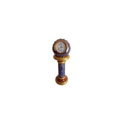 StonKraft 5 inch High Marble Made Working Office Table Clock with Beautiful Rajasthani Paint work Mantel Clock Clock Blue