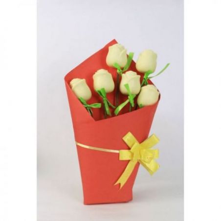white chocolate roses-pack of 6