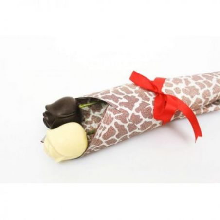 dark and white chocolate roses-pack of 2