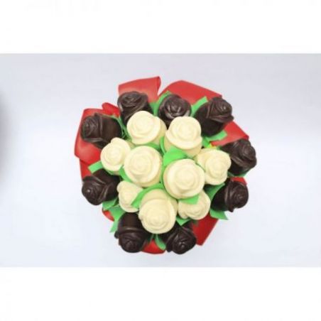 dark and white chocolate roses-pack of 18