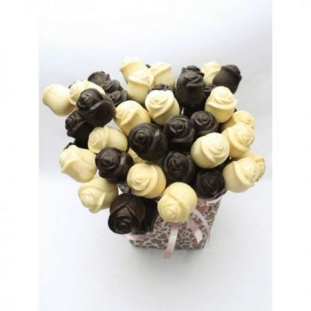 dark and white chocolate roses-pack of 50