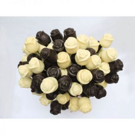 dark and white chocolate roses-pack of 100