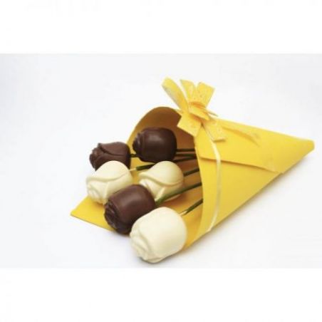 milk and white chocolate roses-pack of 6