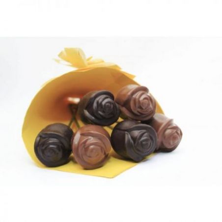 dark and milk chocolate roses-pack of 6