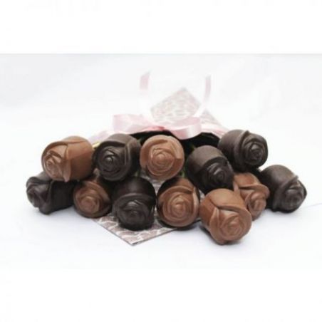 dark and milk chocolate roses-pack of 12