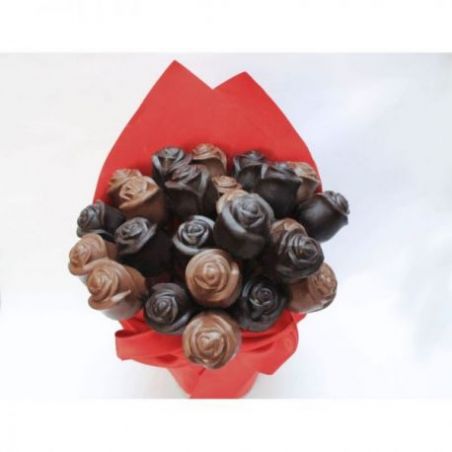 dark and milk chocolate roses-pack of 24