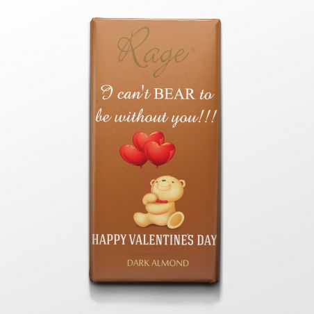 I Can't Bear to Be Without You Dark Almond Chocolate Bar