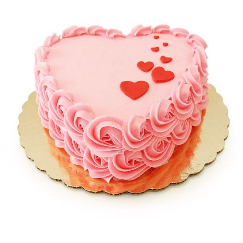 Red and White Valentine's Day Cake with Mini Hearts - Curly Girl Kitchen