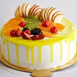 Pineapple Forest Eggless Cake - 1 kg (Kabhie B)