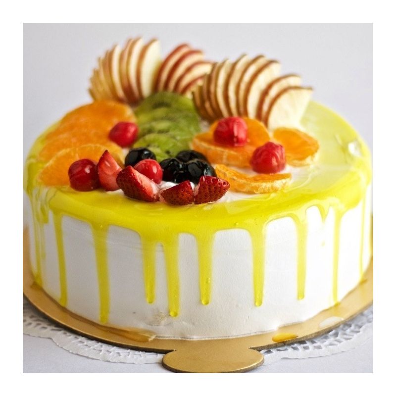 Pineapple Forest Eggless Cake - 1 kg (Kabhie B)