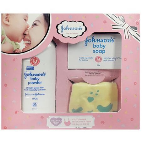 Johnson's Baby care Collection with cotton bib