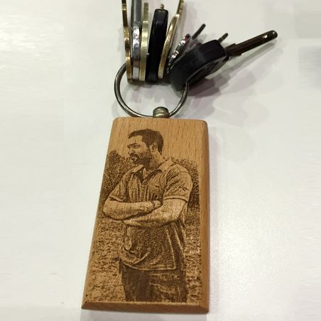 Wooden Photo Key Chain