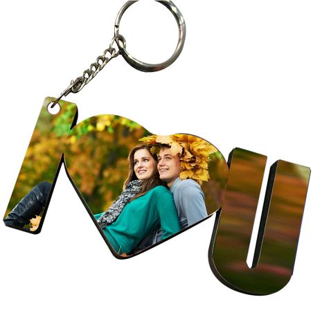 I Luv U Picture Key Chain