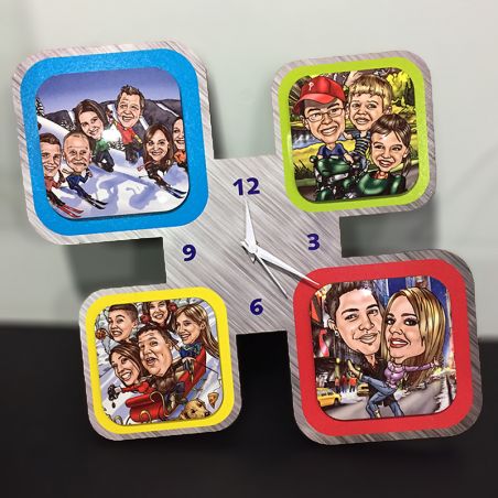 4 Frame Wooden Wall clock