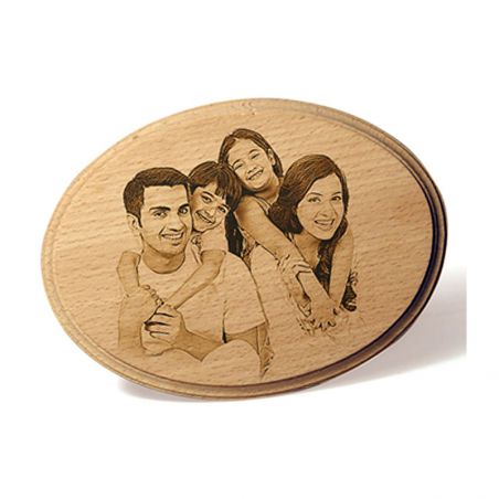 Personalised Oval Engraved Photo