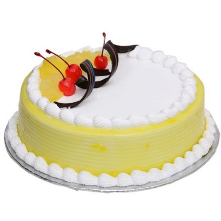 Pineapple Eggless Cake - 1Kg (Cake Point)