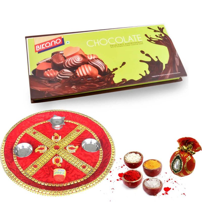 Bhaidooj thali with Chocolates