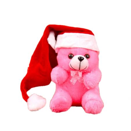 Teddy Soft Toy with Santa Cap