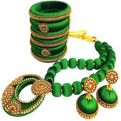 parrot green necklace set