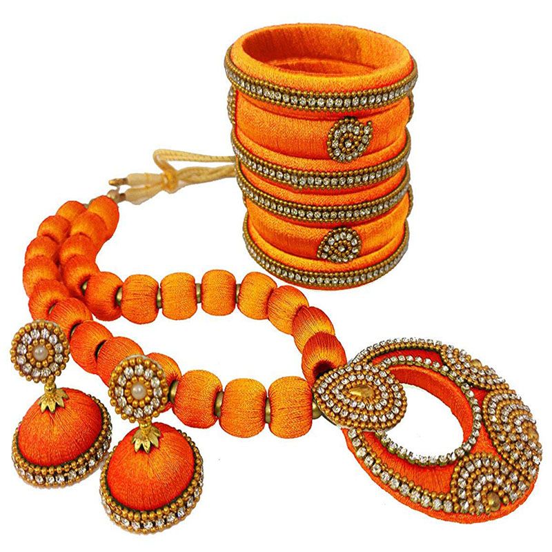 Orange colour jewellery outlet