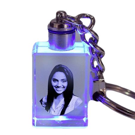 Square Crystal Illuminated Key Chain