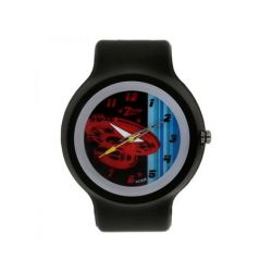 Space age multicoloured dial plastic strap