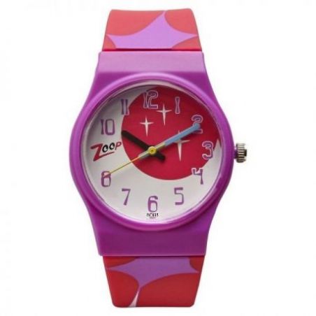 Space age multicoloured dial plastic strap