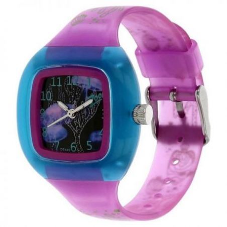 Glow in the dark watch with multicoloured dial