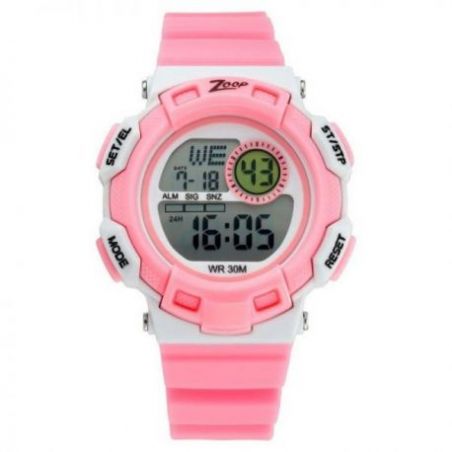 Digital pink strap watch