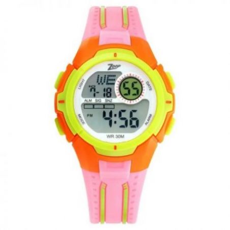 Digital pink strap watch