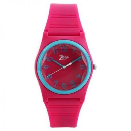 Pink dial pink plastic strap watch
