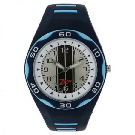 White dial blue plastic strap watch