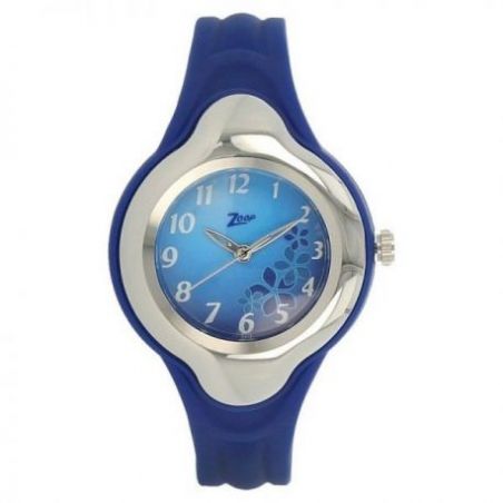 Blue dial blue plastic strap watch