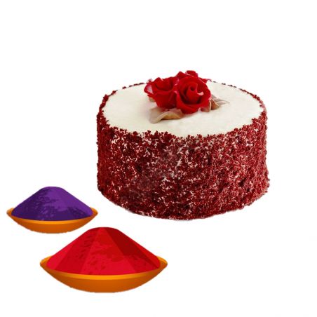 Red Velvet Cake with Gulal