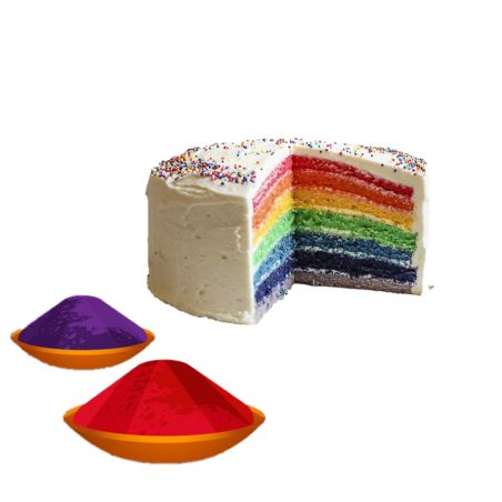 Rainbow Cake with Gulal