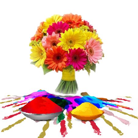 Mixed Gerberas with Gulal