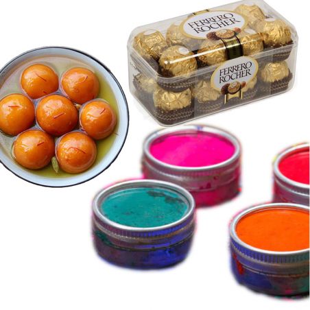 Rocher n Gulab Jamun with Gulal