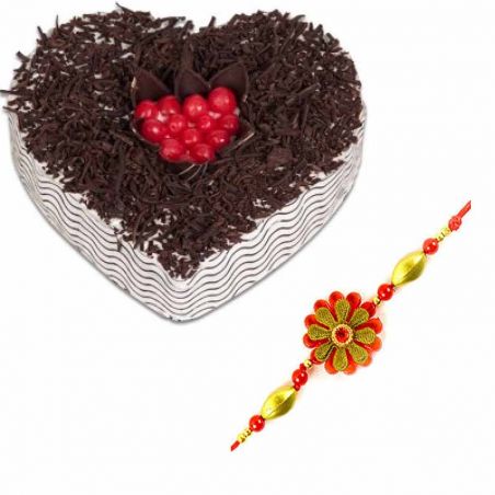 Chocalate truff  Heart Shape Cake n Rakhi