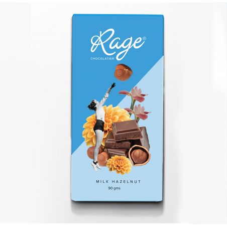 Rage Fruity Bar - Milk Hazelnut Chocolate Bar 90 gm
