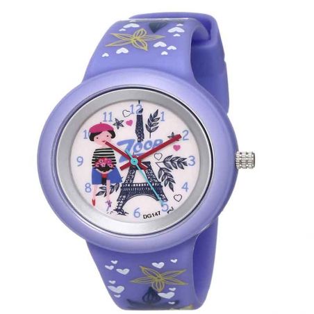 Travel White Dial Purple Zoop Watch