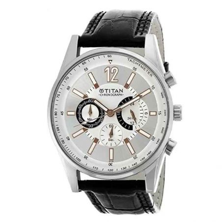 Titan Octane Chronograph Silver Dial Men's Watch