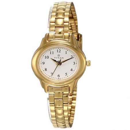 Titan Golden Stainless Steel Strap Watch