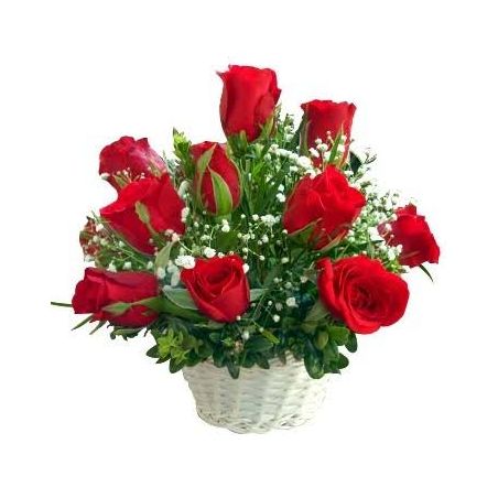 Basket of Love Red Roses