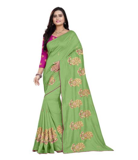 Pista Green Sana Silk Saree