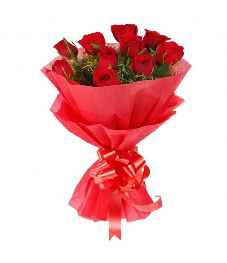 10 red rose bunch