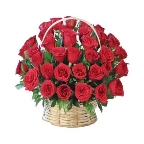 30 Red Rose Basket