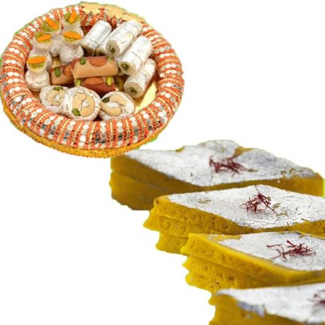 Kesar Burfi & Kaju Sweets